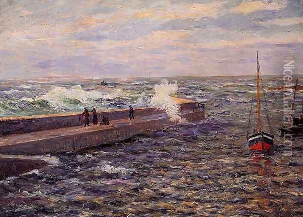 The Jetty at Pontivy, Morbihan Oil Painting - Maxime Maufra