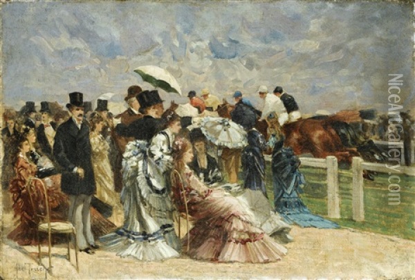 At The Races Oil Painting - Louis Abel-Truchet