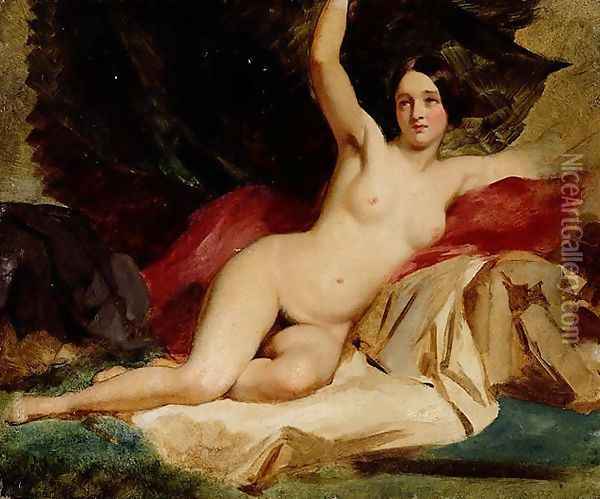 Female Nude In A Landscape Oil Painting - William Etty