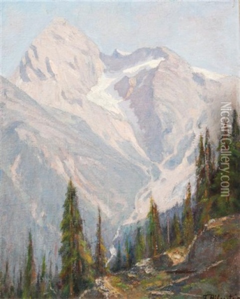 Mountain Range Oil Painting - Franz Biberstein