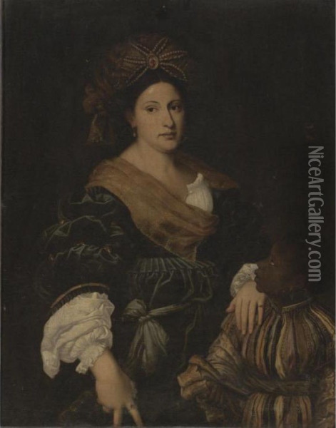 Portrait Of Laura Dei Dianti Oil Painting - Tiziano Vecellio (Titian)