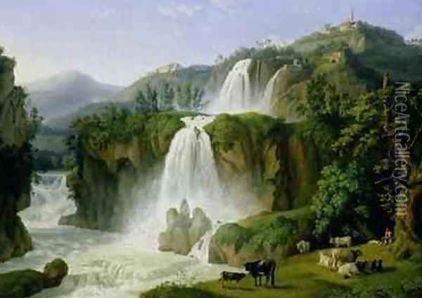 The Waterfall at Tivoli Oil Painting - Jakob Philippe Hackert