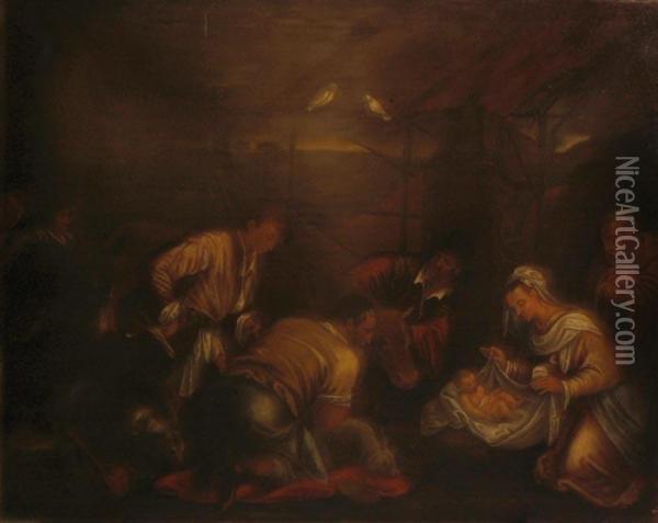 L'adorazione Dei Pastori Oil Painting - Leandro Bassano