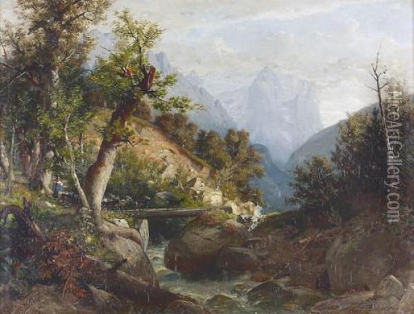Hasliberg, Vis A Vis Reichenbach Oil Painting - Conrad Grob