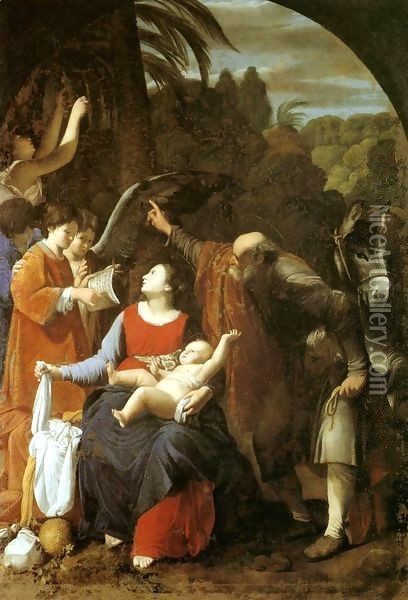 The Rest on the Flight into Egypt Oil Painting - Carlo Saraceni