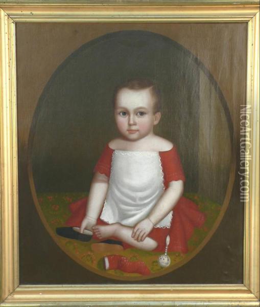 A Portrait Of A Young Boy Oil Painting - Horace Bundy