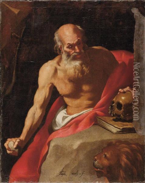 San Girolamo Oil Painting - Marulli Giuseppe
