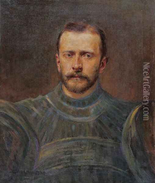 Portrait of Leon Pininski Oil Painting - Jacek Malczewski