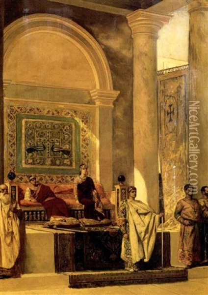 The Throne Room In Byzantium Oil Painting - Jean Joseph Benjamin Constant