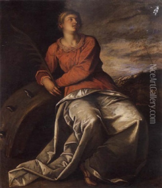 Santa Caterina D'alessandria Oil Painting - Giovanni Contarini