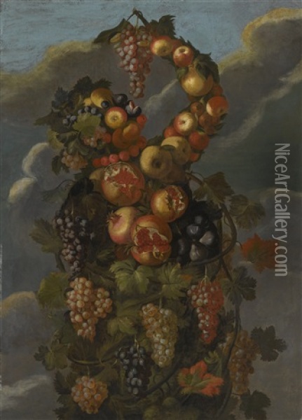 Anthropomorphic Allegory Of Autumn Oil Painting - Giuseppe Arcimboldo