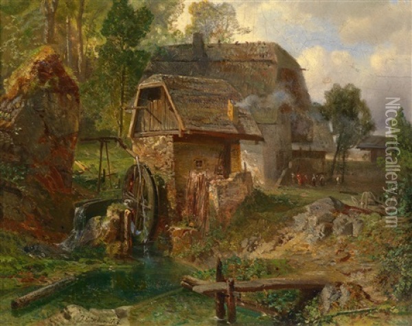 Muhle In Der Ramsau Oil Painting - Emil Jacob Schindler