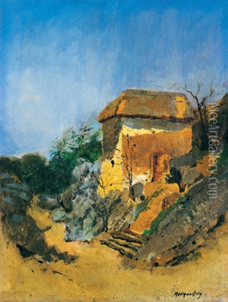Hill-side Oil Painting - Laszlo Mednyanszky