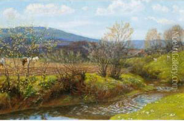 A Spring Afternoon Oil Painting - Arthur Hughes