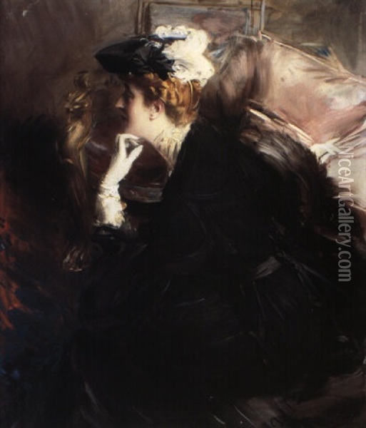 Portrait Of Madame Georges Victor-hugo Oil Painting - Giovanni Boldini