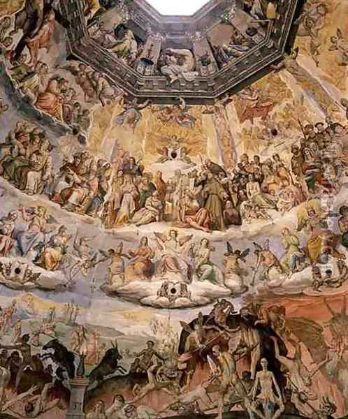 The Last Judgement, detail from the cupola of the Duomo, 1572-79 2 Oil Painting - Giorgio Vasari