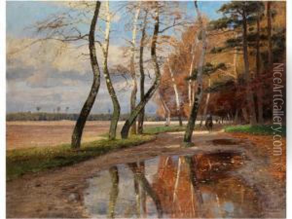 Reiter Unter Herbstlichen Baumen Am Waldrand Oil Painting - Wilhelm Schroeter