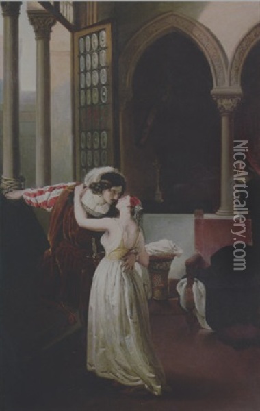 The Last Farewell Of Juliet To Romeo Oil Painting - Francesco Hayez