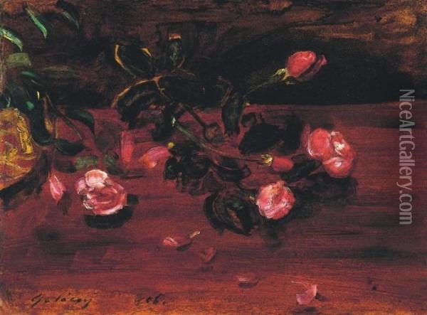 Last Roses Oil Painting - Lajos Gulacsy