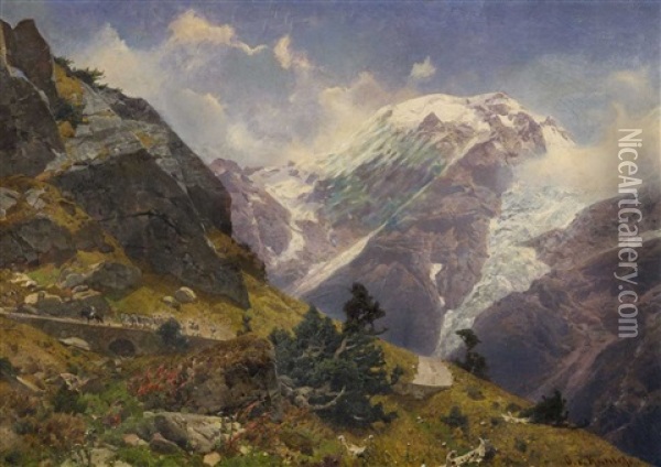 Hochalpenlandschaft Oil Painting - Otto von Kameke