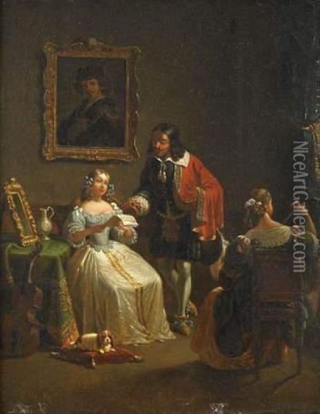 Le Concert Pres De L'autoportrait De Rembrandt Oil Painting - Jean-Francois Demay
