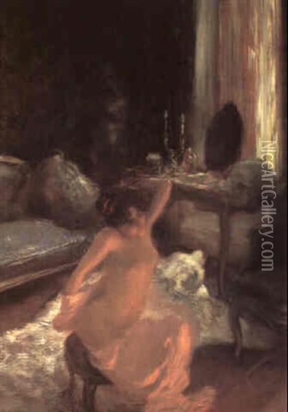 Dans Le Boudoir Oil Painting - Gaston La Touche