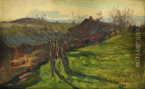 Im Obstgarten Oil Painting - Alois Kalvoda