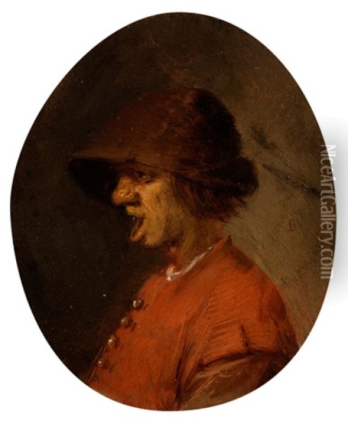 Brustbild Eines Jungen Bauern Mit Offenem Mund Oil Painting - Joos van Craesbeeck