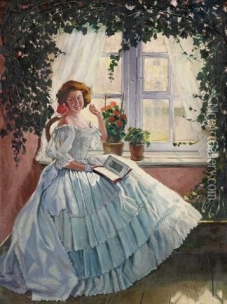 Sarah Bernhardt Oil Painting - Hans Thuar
