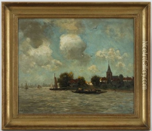 Ville En Bord De Mer Oil Painting - Berend Jan Brouwer