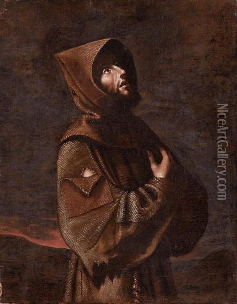 San Francesco In Meditazione Oil Painting - Juan de Zurbaran
