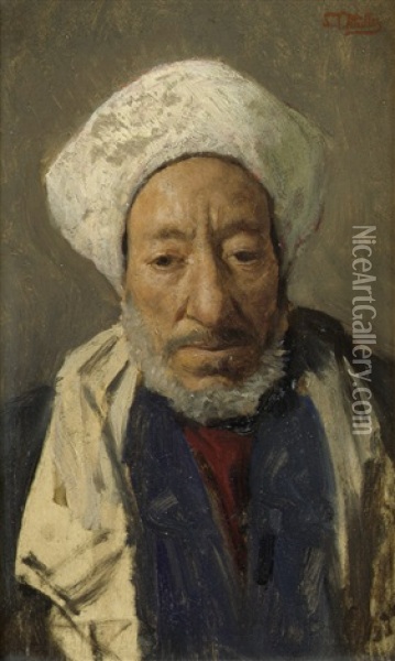 Orientalischer Kaufmann Von Kairo Oil Painting - Carl Leopold Mueller