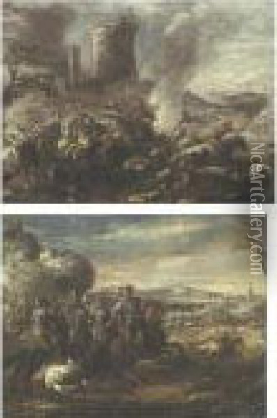 Battle Scenes Oil Painting - Salvator Rosa