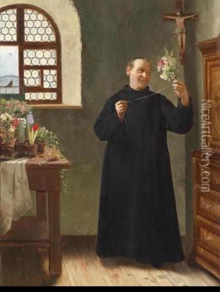 The Flower Lover Oil Painting - Hermann Beyfuss
