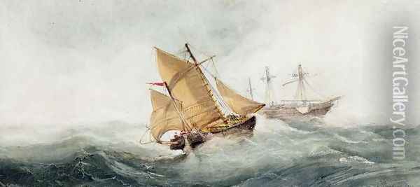 Approaching the Wreck, 1837 Oil Painting - William Clarkson Stanfield