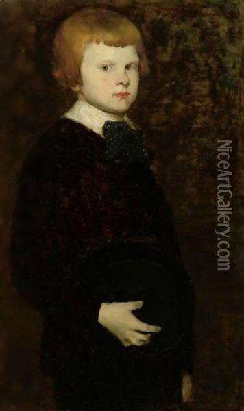 Portait Of A Young Boy (Son Of Karl Theodor Von Piloty) Oil Painting - William Merritt Chase