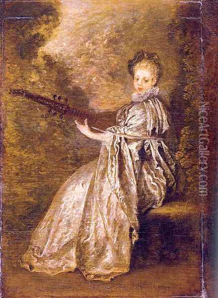 The Artful Girl 1717 Oil Painting - Jean-Antoine Watteau