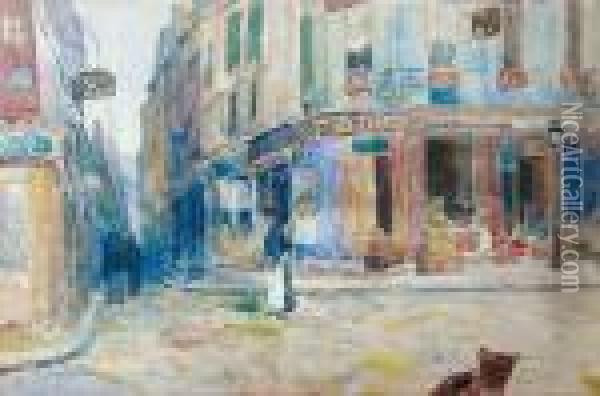 Rue Des Commercants Oil Painting - Elie Anatole Pavil