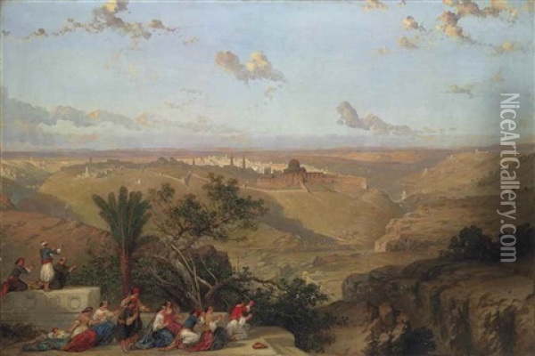 Jerusalem, From The South Oil Painting - David Roberts