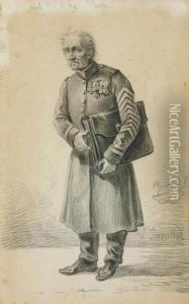 A Veteran Of The Imperial Russian Army Oil Painting - Alexander Ossipovitch Orlovsky