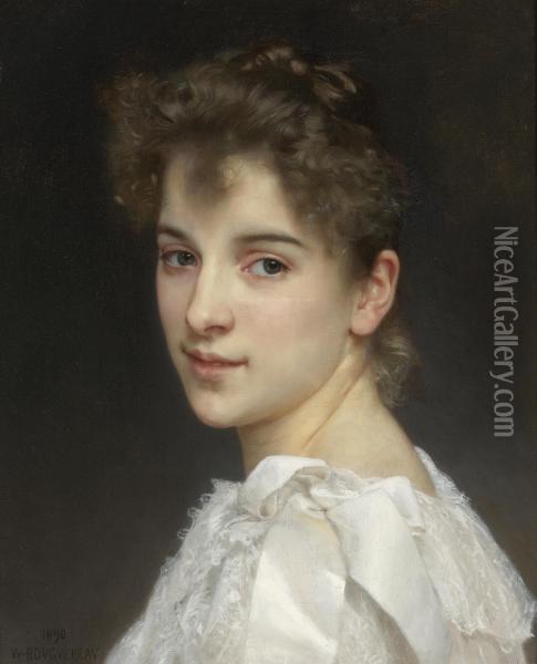 Portrait Of Gabrielle Cot Oil Painting - William-Adolphe Bouguereau