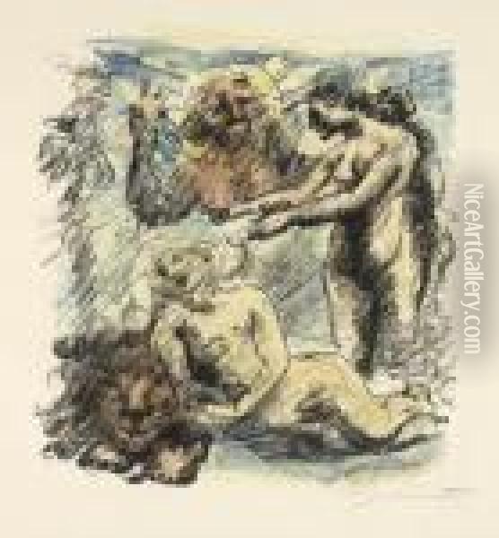 Die Erschaffung Evas Oil Painting - Lovis (Franz Heinrich Louis) Corinth
