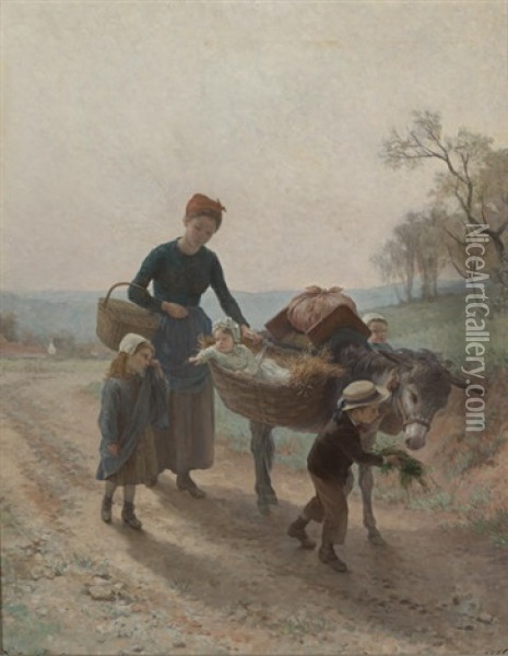 The Long Walk Home Oil Painting - Andre Henri Dargelas