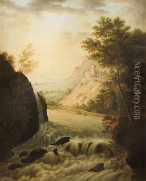 La Cascade Oil Painting - Ursula Magdalena Reinheimer