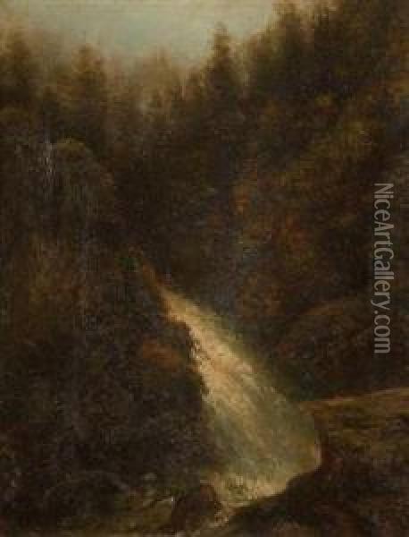 A Mountain Brook Oil Painting - Charlotte Piepenhagenova