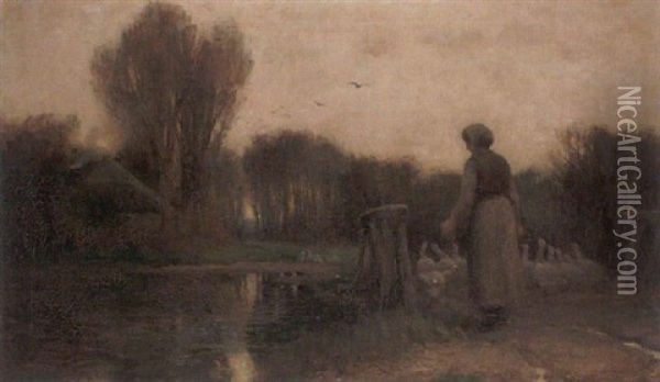 The Goose Girl Oil Painting - Edmund Aubrey Hunt