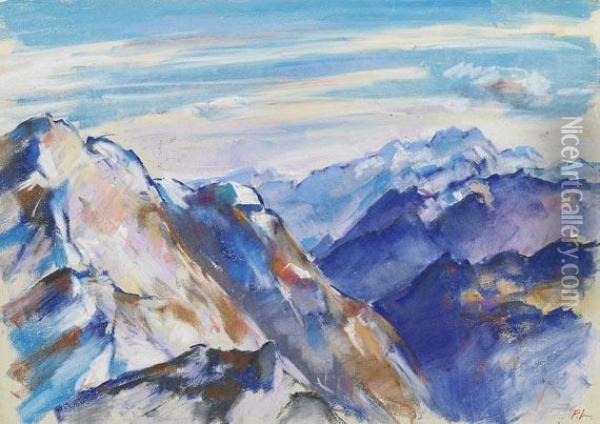Blaue Berge Oil Painting - Ludwig Friedrich