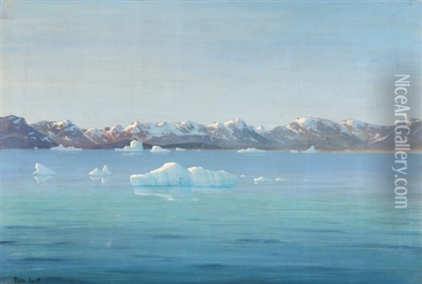 View From The Disko Bay, Greenland Oil Painting - Emanuel A. Petersen