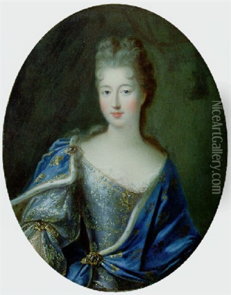 Portrait Of Francoise-marie De Bourbon, Mademoiselle De Blois, Duchesse D'orleans Oil Painting - Pierre Gobert