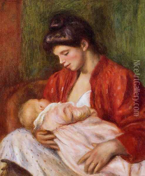Young Mother Oil Painting - Pierre Auguste Renoir